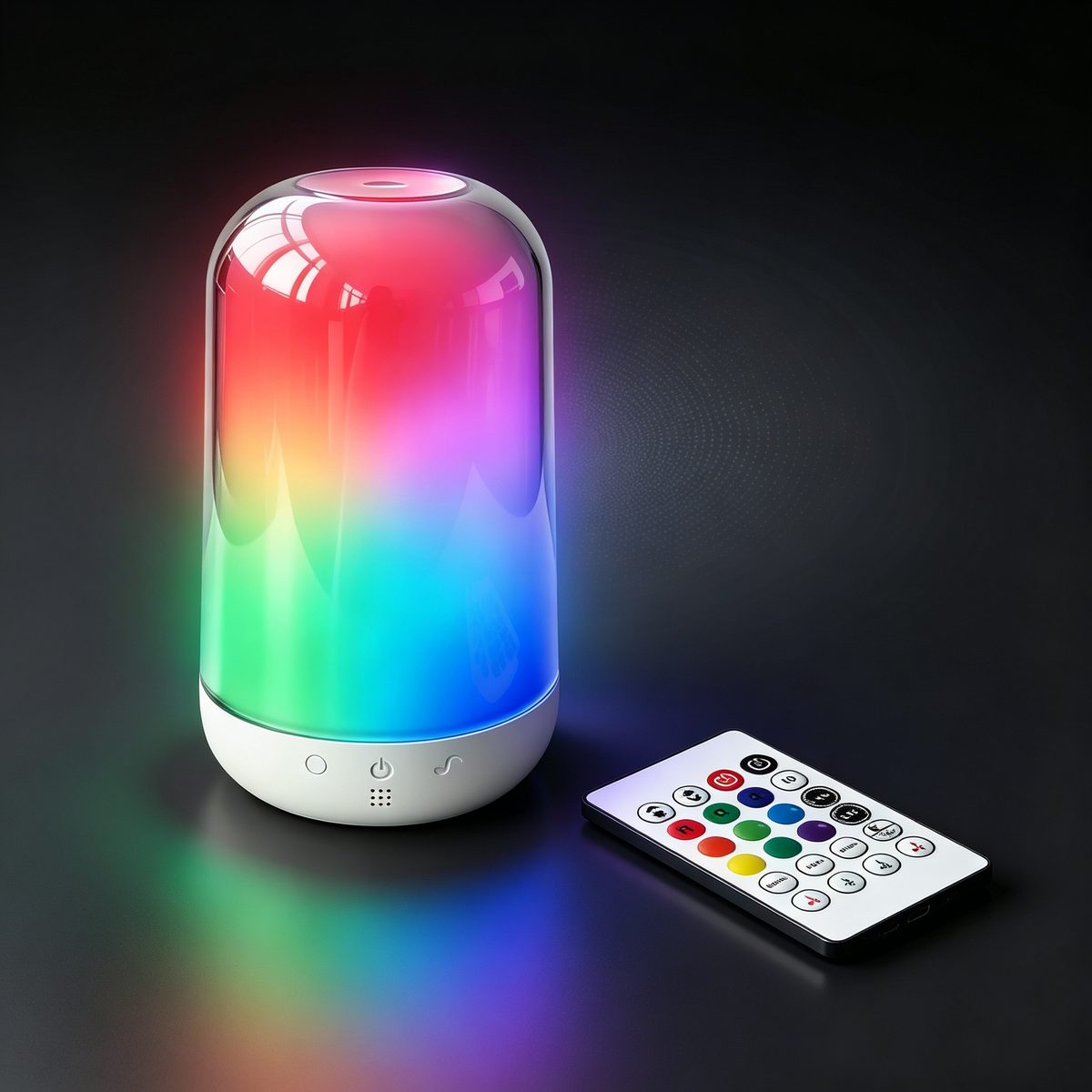 RGBW Music Sync LED Desk Lamp, Bedroom Smart Night Light with USB Rechargeable
