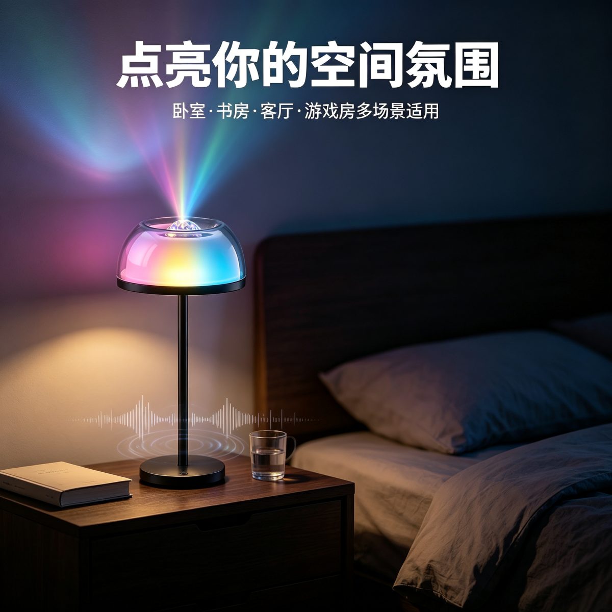 RGBIC Northern Lights LED Table Lamp Bedroom Smart Mood Light Remote WiFi Touch
